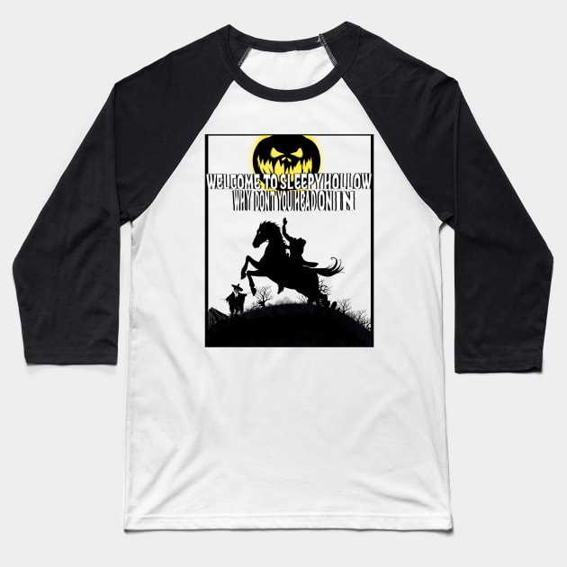 Sleepy hollow Baseball T-Shirt by JackDraws88